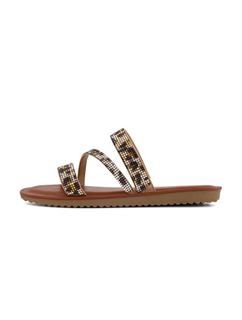 CUSHIONAIRE Women's Vienna Rhinestone slide sandal +Memory Foam