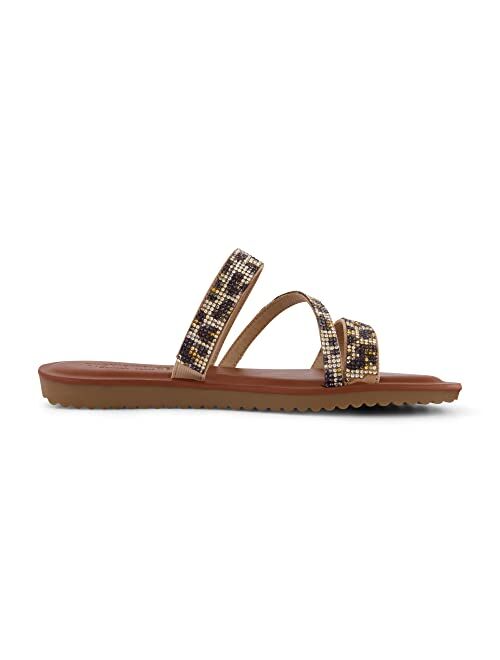 CUSHIONAIRE Women's Vienna Rhinestone slide sandal +Memory Foam