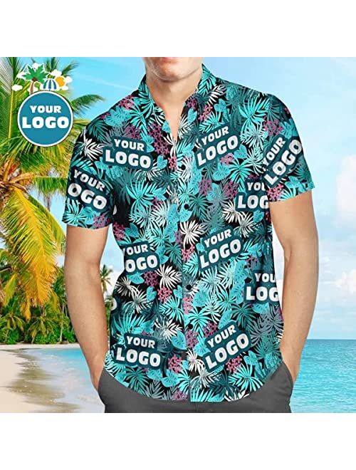 Izi Pod Custom Men's Hawaiian Shirts with Logo - Personalized Face Hawaiian Shirt for Summer Beach Party-Gift for Team & Company