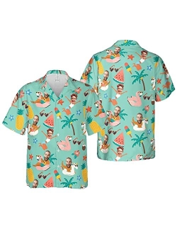 NAZENTI Personalized Hawaiian Shirt - Hawaiian Picture Shirts, Funny Hawaiian T-Shirt for Men Women, Shirt with Photo