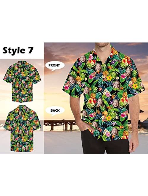 NAZENTI Personalized Hawaiian Shirt - Hawaiian Picture Shirts, Funny Hawaiian T-Shirt for Men Women, Shirt with Photo