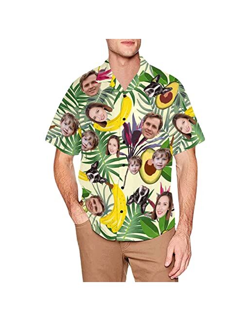 NAZENTI Personalized Hawaiian Shirt - Hawaiian Picture Shirts, Funny Hawaiian T-Shirt for Men Women, Shirt with Photo