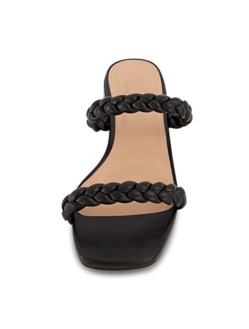 CUSHIONAIRE Women's Nestar braided low block heel sandal +Memory Foam