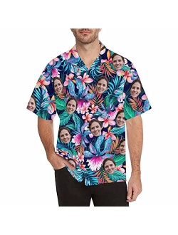 Interestprint Custom Girlfriend Face Hawaiian Shirt Photo Personalized Tee for Boyfriend Husband Or Father