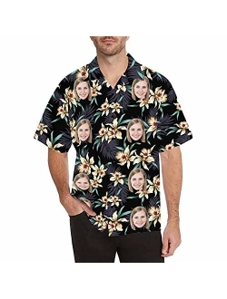 Interestprint Custom Girlfriend Face Hawaiian Shirt Photo Personalized Tee for Boyfriend Husband Or Father