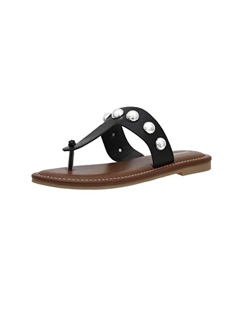 CUSHIONAIRE Women's Cindy thong stud sandal +Comfort Foam