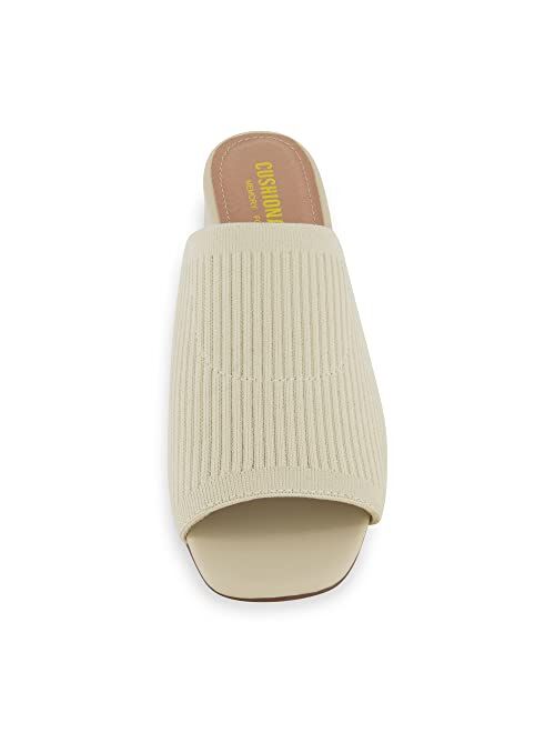 CUSHIONAIRE Women's Gwen Stretch Knit Heel Sandal +Memory Foam, Wide Widths Available