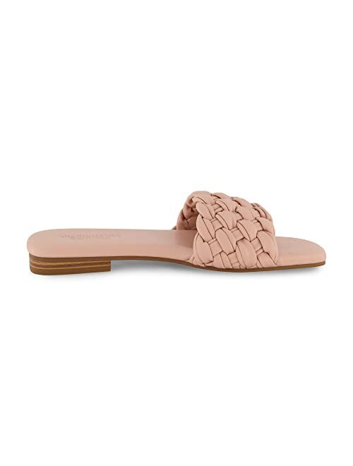 CUSHIONAIRE Women's Fez woven slide sandal +Memory Foam, Wide Widths Available