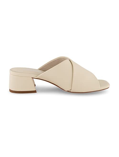 CUSHIONAIRE Garland cross band block heel sandal +Memory Foam, Wide Widths Available