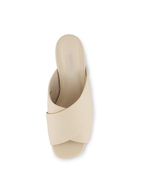 CUSHIONAIRE Garland cross band block heel sandal +Memory Foam, Wide Widths Available