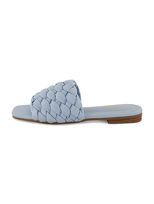 CUSHIONAIRE Women's Aramis woven slide sandal +Memory Foam, Wide Widths Available