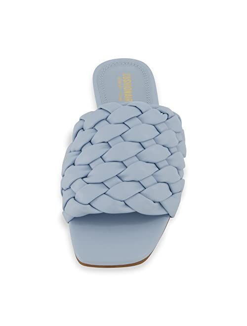 CUSHIONAIRE Women's Aramis woven slide sandal +Memory Foam, Wide Widths Available