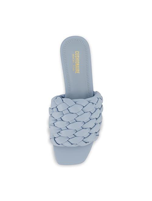 CUSHIONAIRE Women's Aramis woven slide sandal +Memory Foam, Wide Widths Available