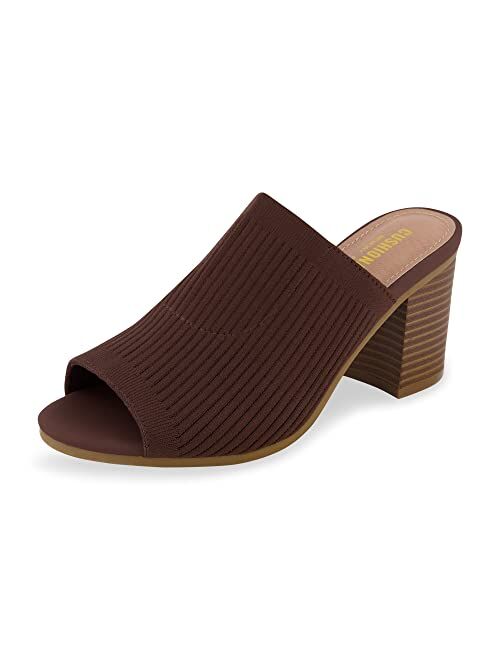 CUSHIONAIRE Women's Nima Knit Heel Sandal +Memory Foam, Wide Widths Available