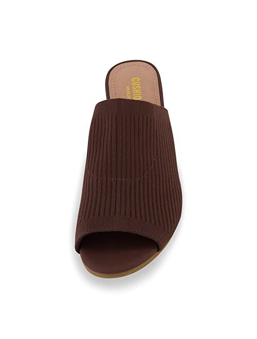 CUSHIONAIRE Women's Nima Knit Heel Sandal +Memory Foam, Wide Widths Available