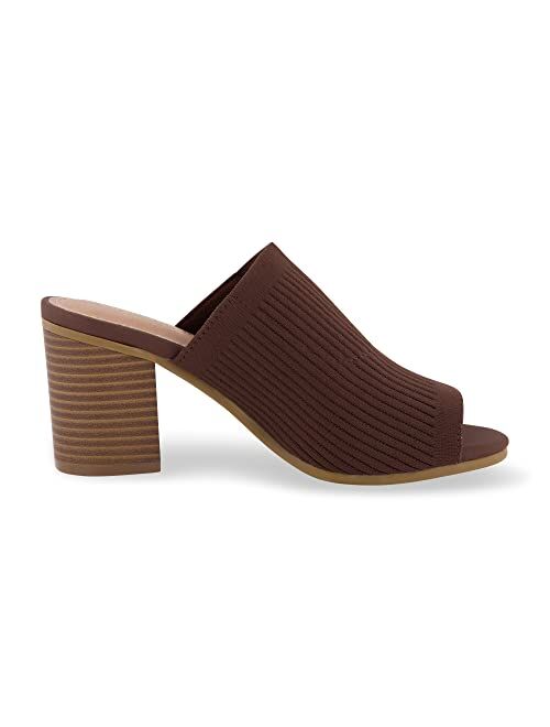 CUSHIONAIRE Women's Nima Knit Heel Sandal +Memory Foam, Wide Widths Available