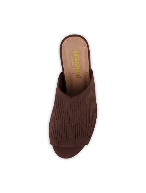 CUSHIONAIRE Women's Nima Knit Heel Sandal +Memory Foam, Wide Widths Available