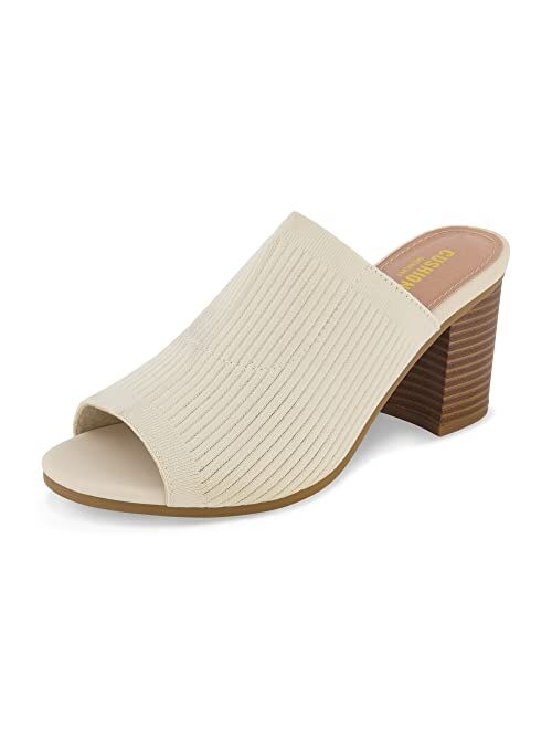 CUSHIONAIRE Women's Nima Knit Heel Sandal +Memory Foam, Wide Widths Available