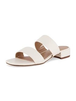 Women's Nolita two band low block heel slide sandal  Memory Foam and Wide Widths Available