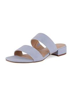 Women's Nolita two band low block heel slide sandal  Memory Foam and Wide Widths Available