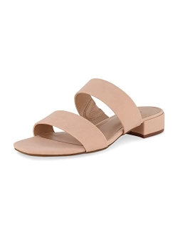 Women's Nolita two band low block heel slide sandal  Memory Foam and Wide Widths Available