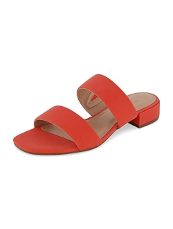 Women's Nolita two band low block heel slide sandal  Memory Foam and Wide Widths Available