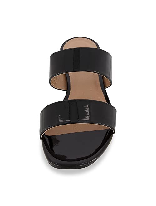 CUSHIONAIRE Women's Nolita two band low block heel slide sandal +Memory Foam and Wide Widths Available