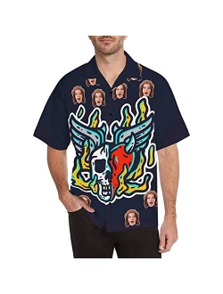 Leinterest Custom Face Funky Hawaiian Shirt Casual Men Pineapple Button Down Shortsleeve Shirts Unisex