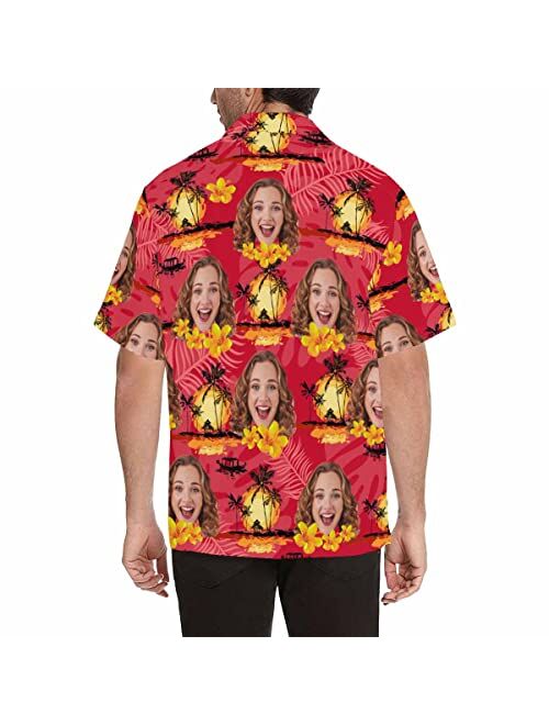 Leinterest Custom Face Funky Hawaiian Shirt Casual Men Pineapple Button Down Shortsleeve Shirts Unisex