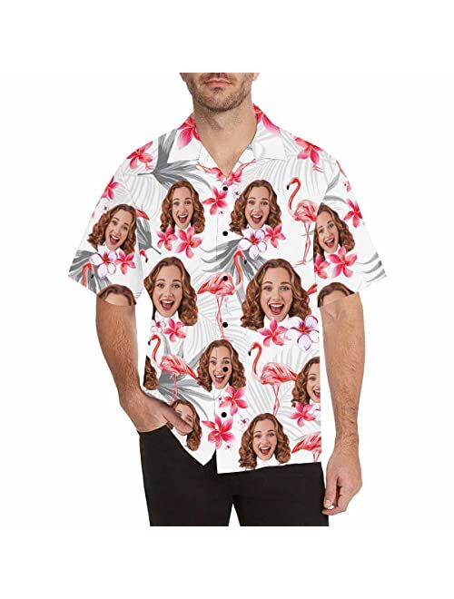 Leinterest Custom Face Funky Hawaiian Shirt Casual Men Pineapple Button Down Shortsleeve Shirts Unisex