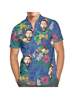 NAZENTI Hawaiin Shirt for Men Women Custom Face Shirt, Personalized Photo with Face Gift US Hawaiian Shirt for Men Women