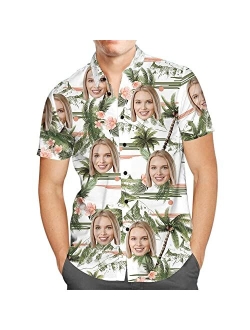 NAZENTI Hawaiin Shirt for Men Women Custom Face Shirt, Personalized Photo with Face Gift US Hawaiian Shirt for Men Women