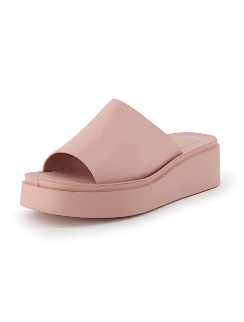 CUSHIONAIRE Women's Play one band platform sandal with +Memory Foam