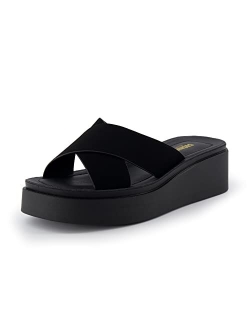 Women's Pepe crossband platform sandal with  Memory Foam