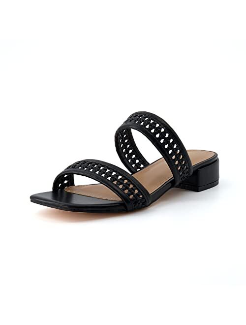 CUSHIONAIRE Women's Norma low block heel sandal +Memory Foam and Wide Widths Available