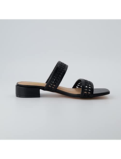 CUSHIONAIRE Women's Norma low block heel sandal +Memory Foam and Wide Widths Available