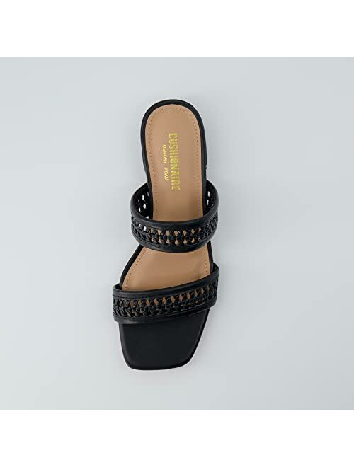 CUSHIONAIRE Women's Norma low block heel sandal +Memory Foam and Wide Widths Available