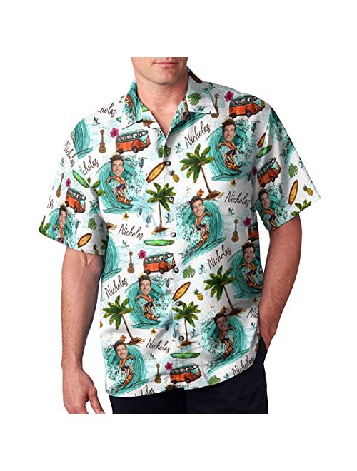 Chiara Conti11 Custom Hawaiian Shirts for Women Men, Personalized Hawaii Shirt with Photo, Aloha Beach Button Down Shirts