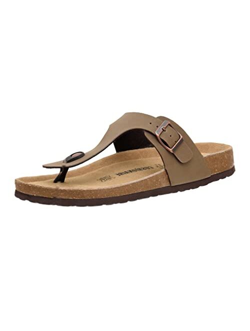 CUSHIONAIRE Men's Leah Cork footbed Sandal with +Comfort