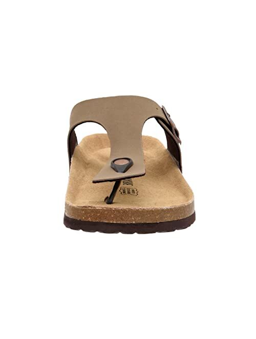 CUSHIONAIRE Men's Leah Cork footbed Sandal with +Comfort