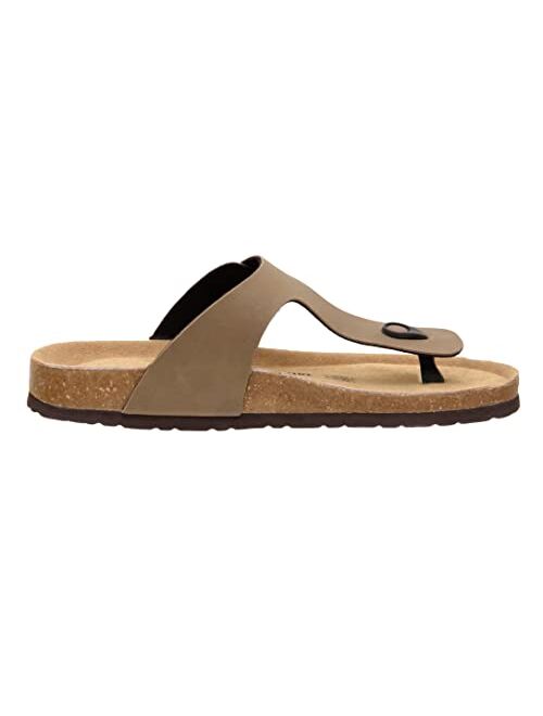 CUSHIONAIRE Men's Leah Cork footbed Sandal with +Comfort