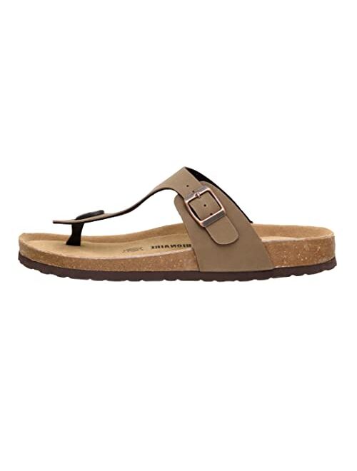 CUSHIONAIRE Men's Leah Cork footbed Sandal with +Comfort