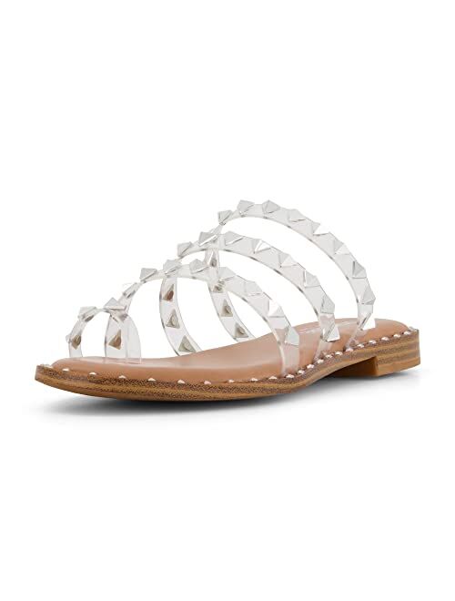 Cushionaire Women's Tabitha Studded toe thong sandal with Memory Foam