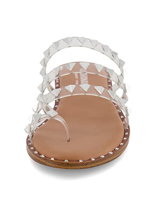 Cushionaire Women's Tabitha Studded toe thong sandal with Memory Foam