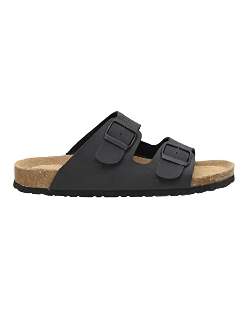 CUSHIONAIRE Men's Lane Cork footbed Sandal with +Comfort