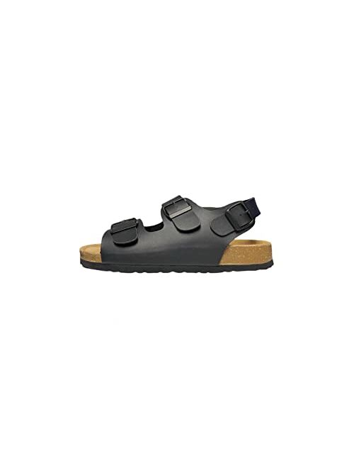 CUSHIONAIRE Men's Leland Cork footbed Sandal with +Comfort