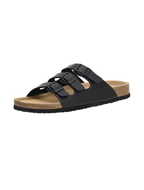 CUSHIONAIRE Men's Lela-M Cork footbed Sandal with +Comfort