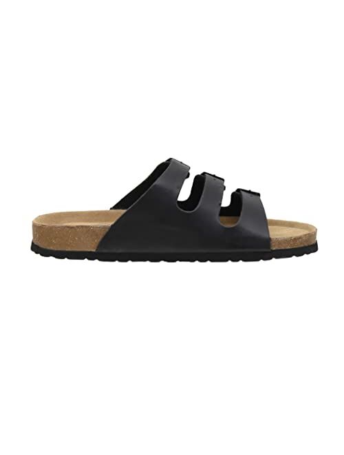 CUSHIONAIRE Men's Lela-M Cork footbed Sandal with +Comfort