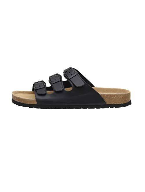 CUSHIONAIRE Men's Lela-M Cork footbed Sandal with +Comfort