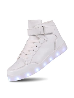 UMUERX Kids LED Light Up Shoes for Boys and Girls Cool USB Charging Flashing High-top Sneakers Child Unisex